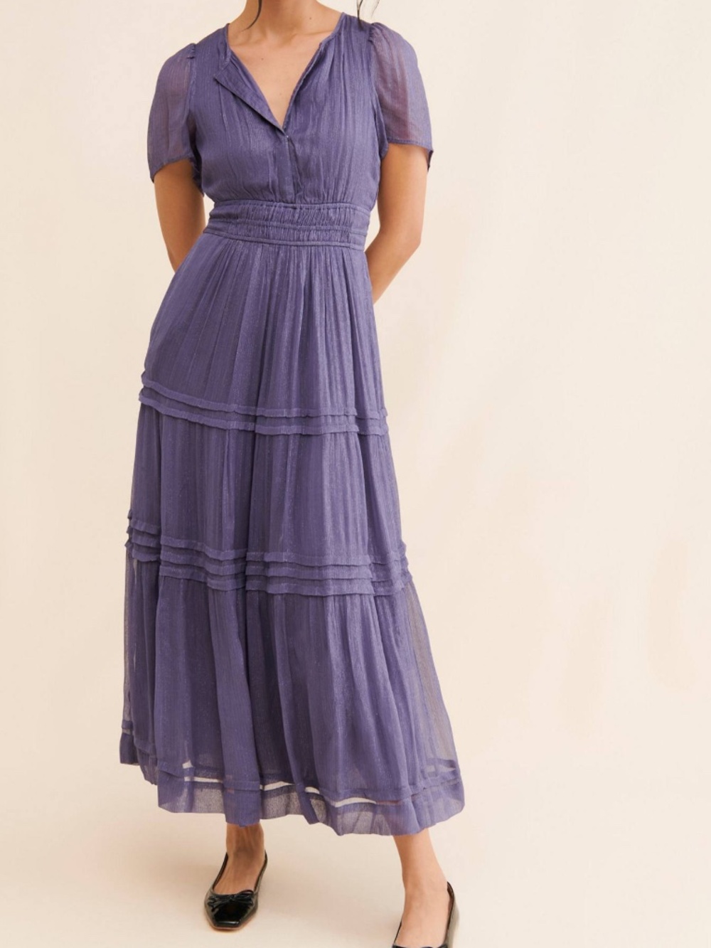 Anthropologie The Somerset Maxi Dress Lurex Edition Sz XS